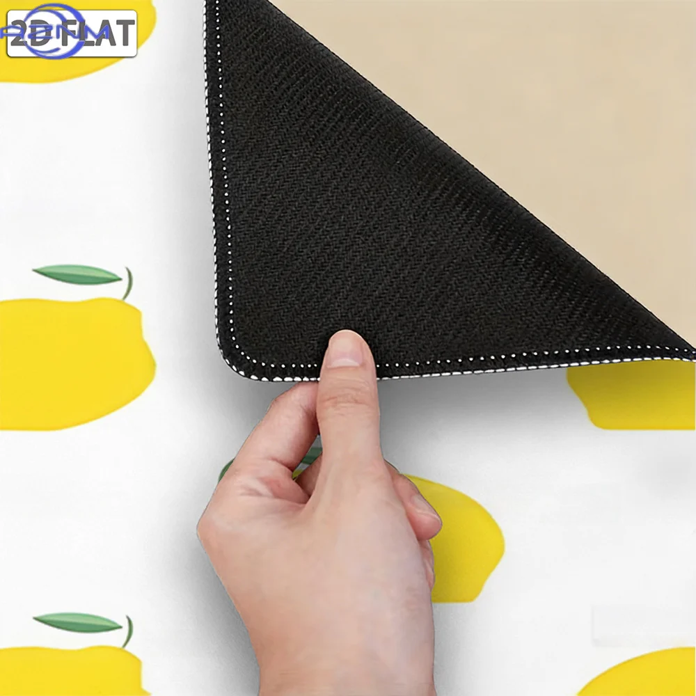 1pc Lemon Print Mouse Pad with Non-Slip Rubber Base & Wrist Rest - Wear-Resistant Cloth Surface, Stitched Edges Suitable for Off