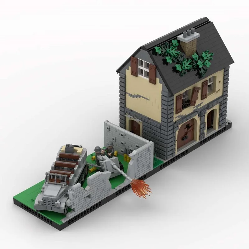 MOC Building Block WWII Military French Farm Encounters Model Modern Warfare Call of Duty Family Decorations Toy Gift