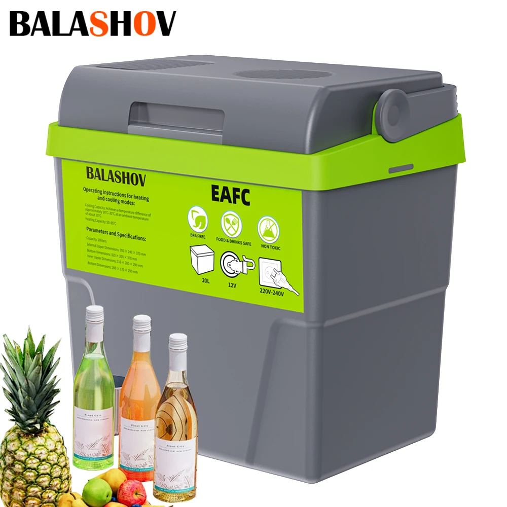 Mini Refrigerador Portátil de 20L, Congelador 12V/220V, Enfriador con Compresor, Caja de Hielo para Viajes, Campamentos, Picnic y Conducción