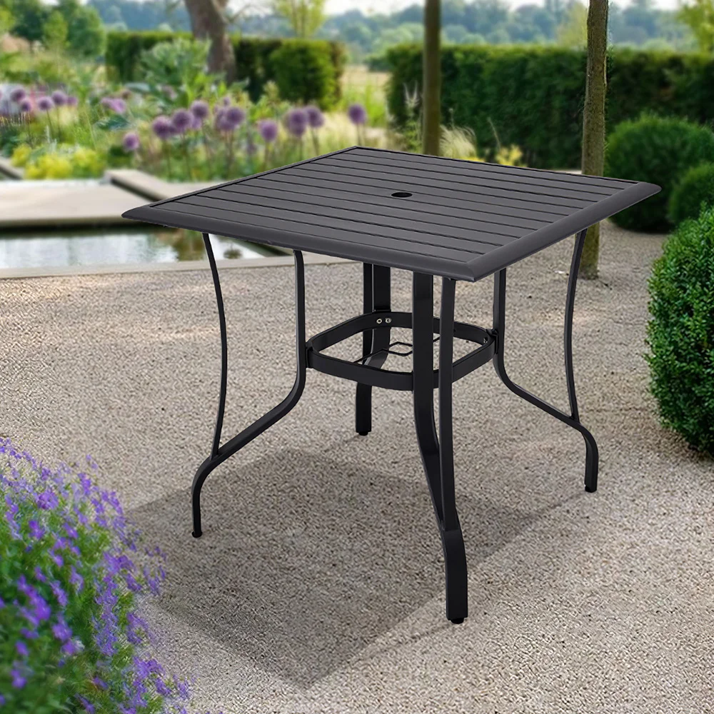 80CM Garden Metal Slatted Coffee Table