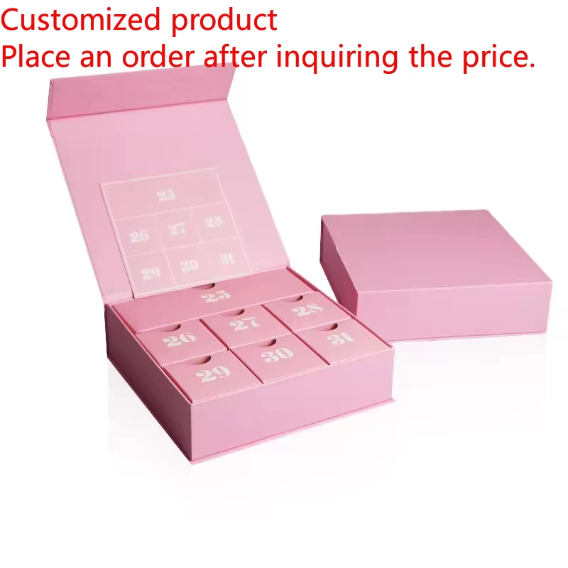 

2025.Biodegradable Christmas Advent Calendar Gift Box Personalized Mystery Surprise Paper Embossing Rigid Made Recycled Material
