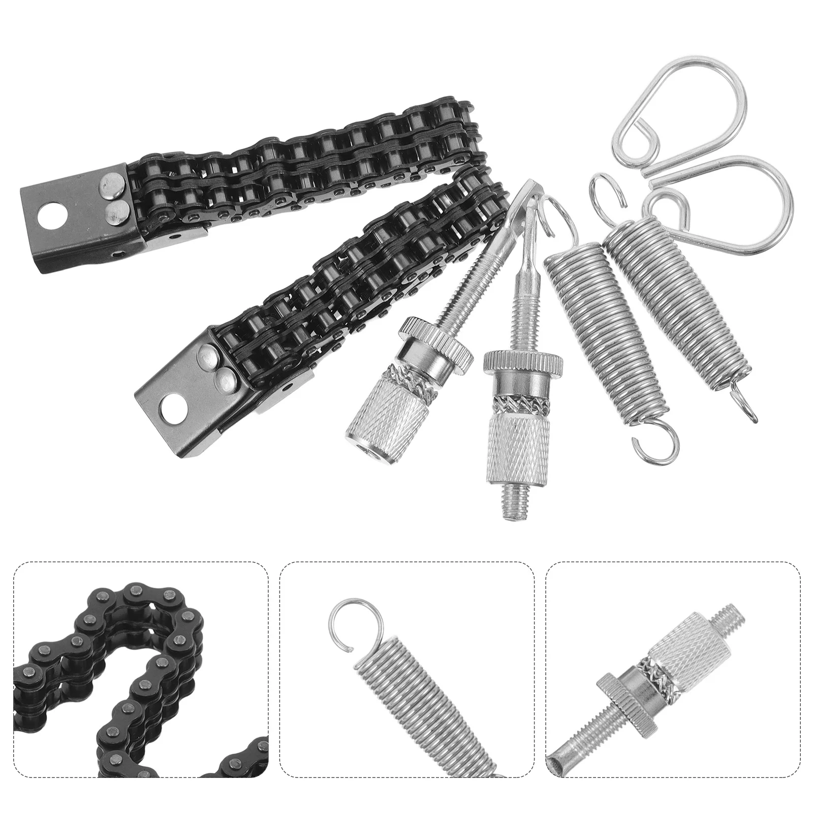 

1Set Bass Drum Foot Pedal Parts Double Chain Driving Rod Spring Pedal Expansion Kit Drum Mounting Hardware for Jazz Drums