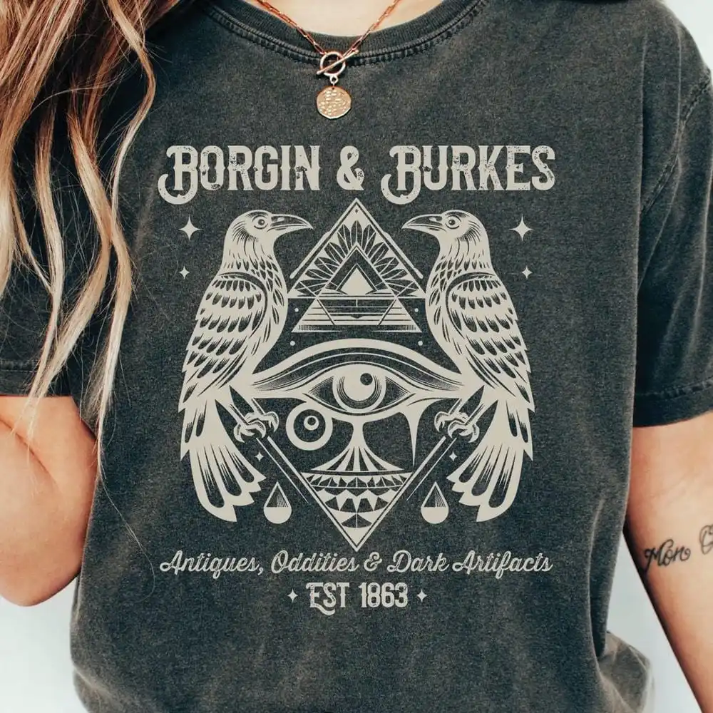 Borgin Burkes Comfort Shirts Light Academia Wizarding Book Reading Magic Shirt Gift for Reader Casual Daily Y2K Top Streetwear