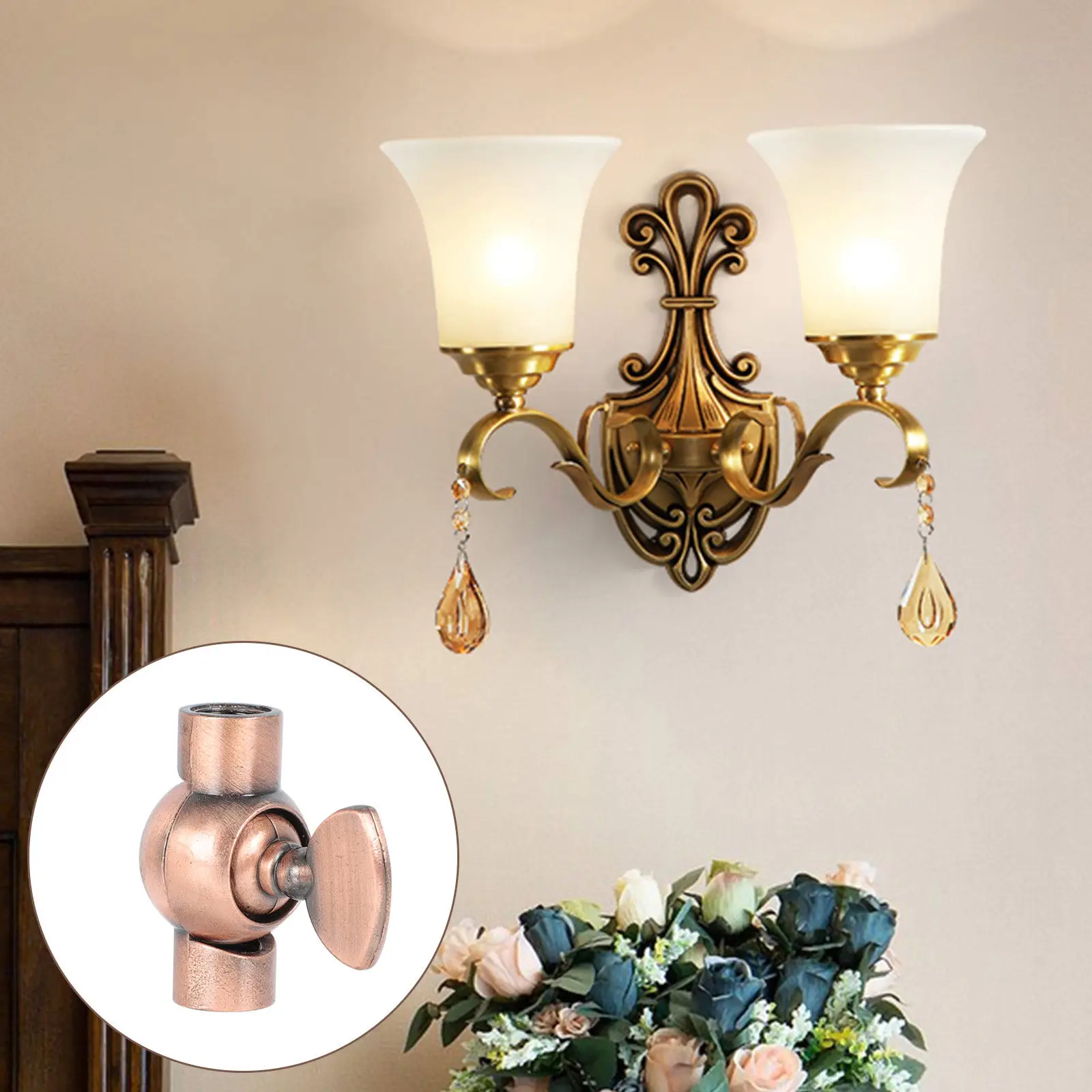 

Комплект из 4 универсальных двухсторонних соединителей для светильников, премиум-класса, металлические, для ретро-настенных ламп, аксессуар для DIY декора, компактный двухсторонний соединитель для ламп