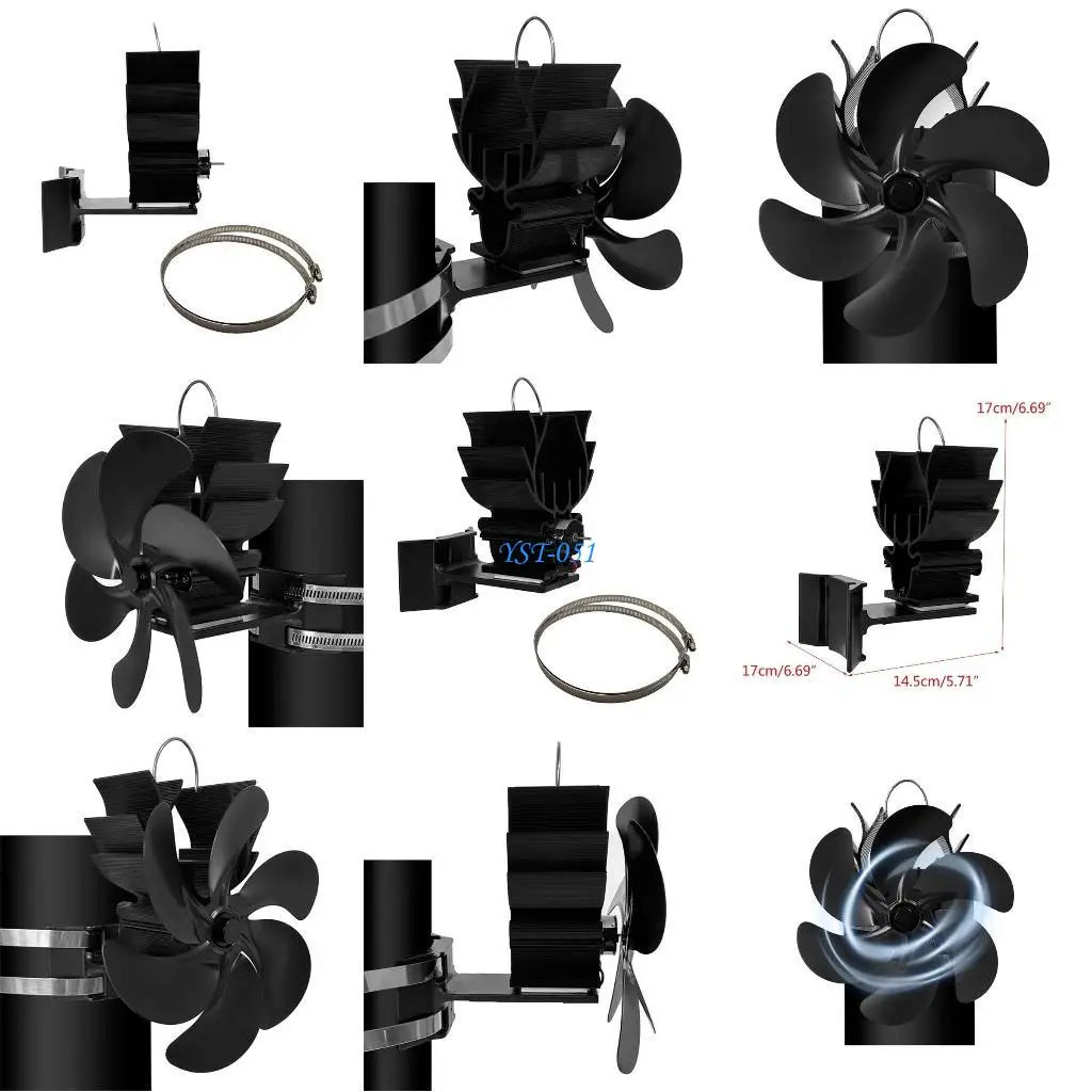 

E15A 6 Деревянная плита вентиляционная труба Тепловая печь вентилятор улучшил воздушные потоки для оптимального нагрева и