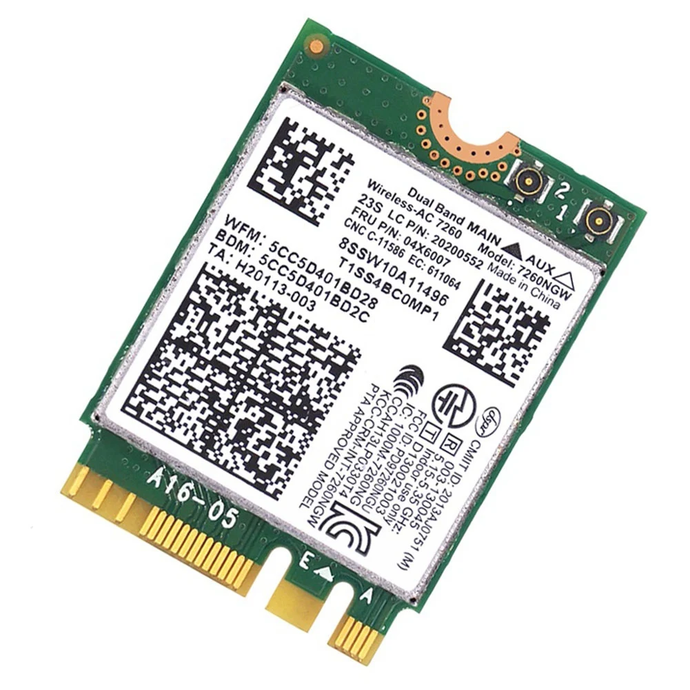 Carte réseau sans fil Bluetooth pour Lenovo, Lenovo Tfts X240, Y40, Y70, Y50, 7260AC, 4.0, 04X6007