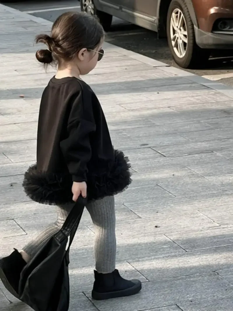 

Winter Warm Girls Gauzy Skirt thick Pullovers Female Children Plus Velvet Tops Cotton Kids Clothes Clothing Streetwear Dresses