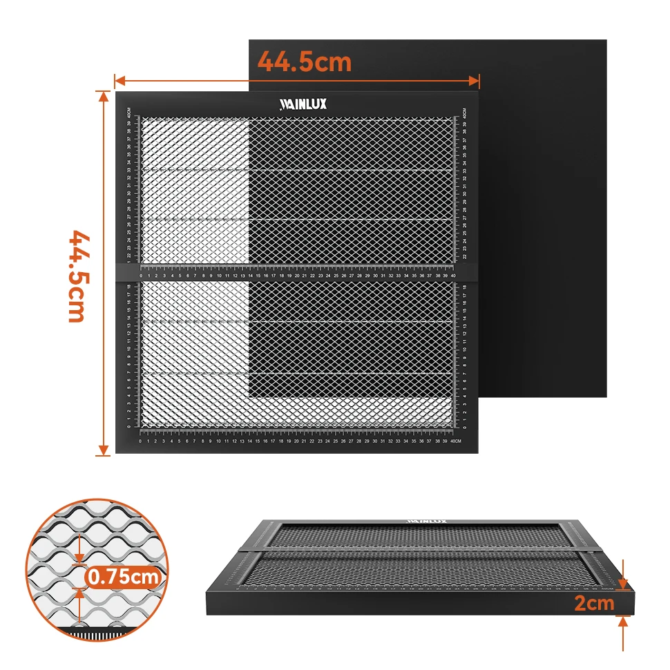 Wainlux Laser Engraver Honeycomb Working Table Aluminum Panel Board for Clean Cutting Smoke Exhaust 400x400mm Table-protecting