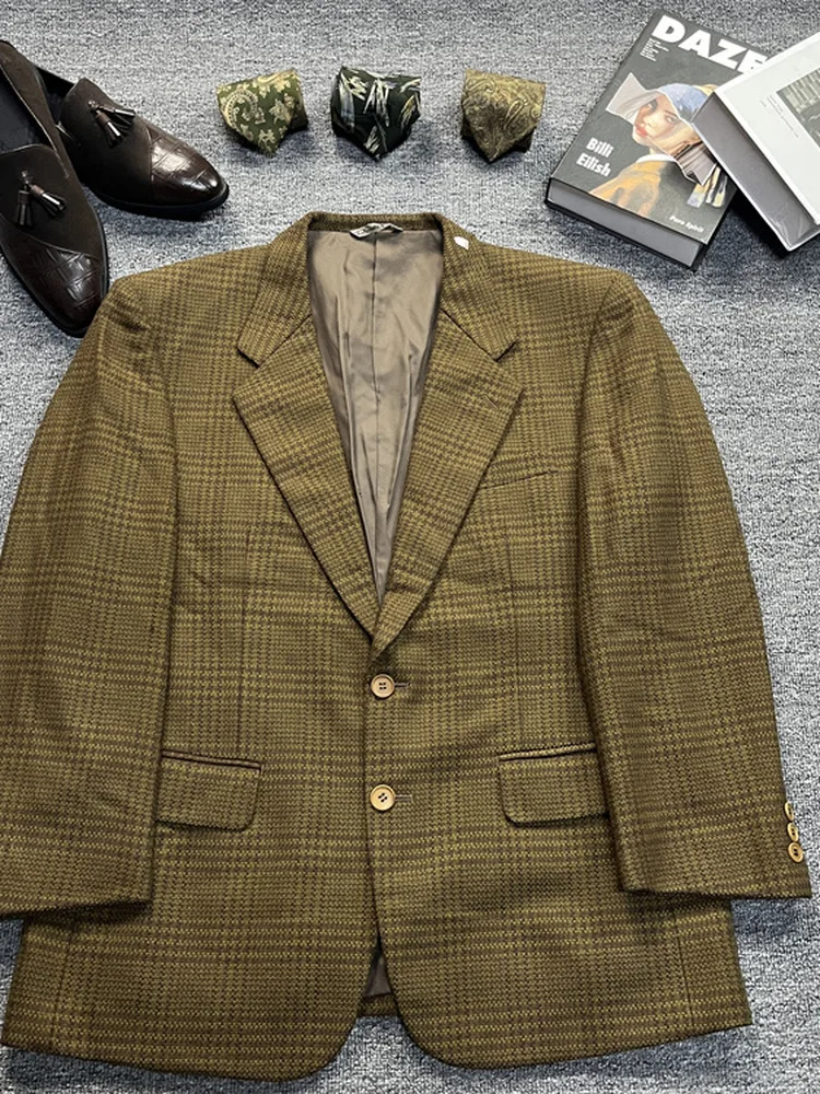 

Vintage Japanese Made Men's Woolen Suit Casual Street Style Double Breasted Jacket Fashionable Urban Adult Wear All Seasons