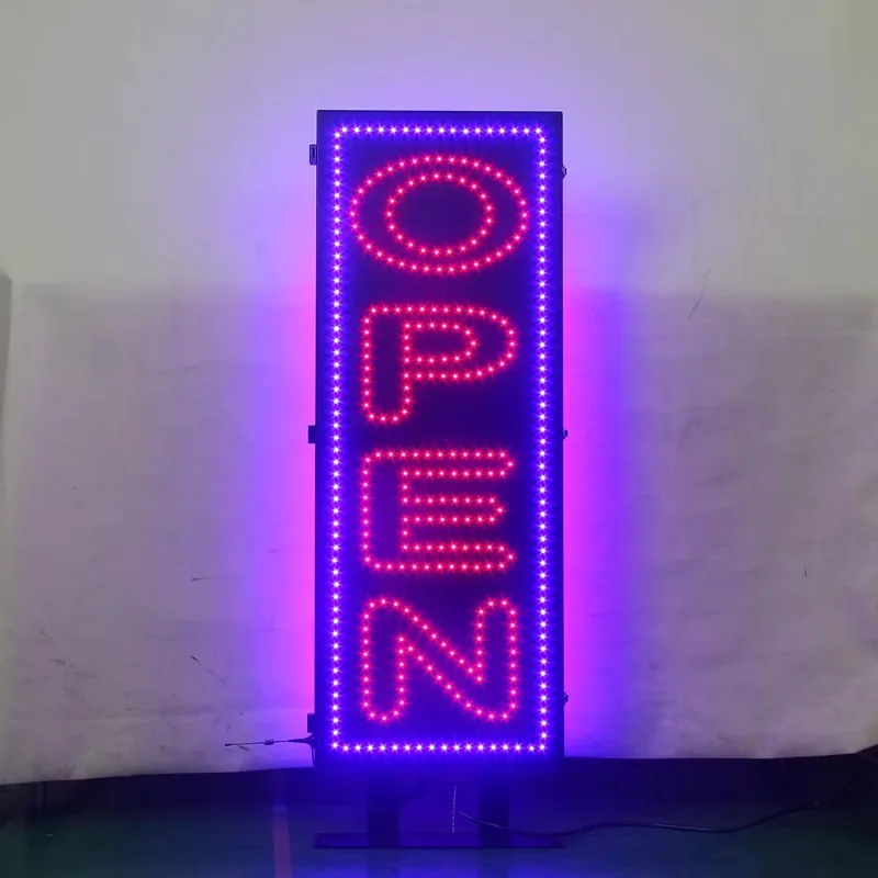 Wireless remote control LED billboard double sided outdoor waterproof open letter light door vertical display board
