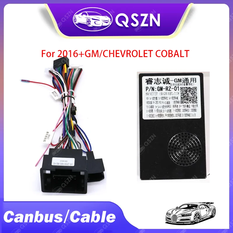 16 Pin Canbus box cable Adaptor GM-RZ-01 For 2016+ GM/ CHEVROLET COBALT With Wiring Harness Power Cable Android Car Radio