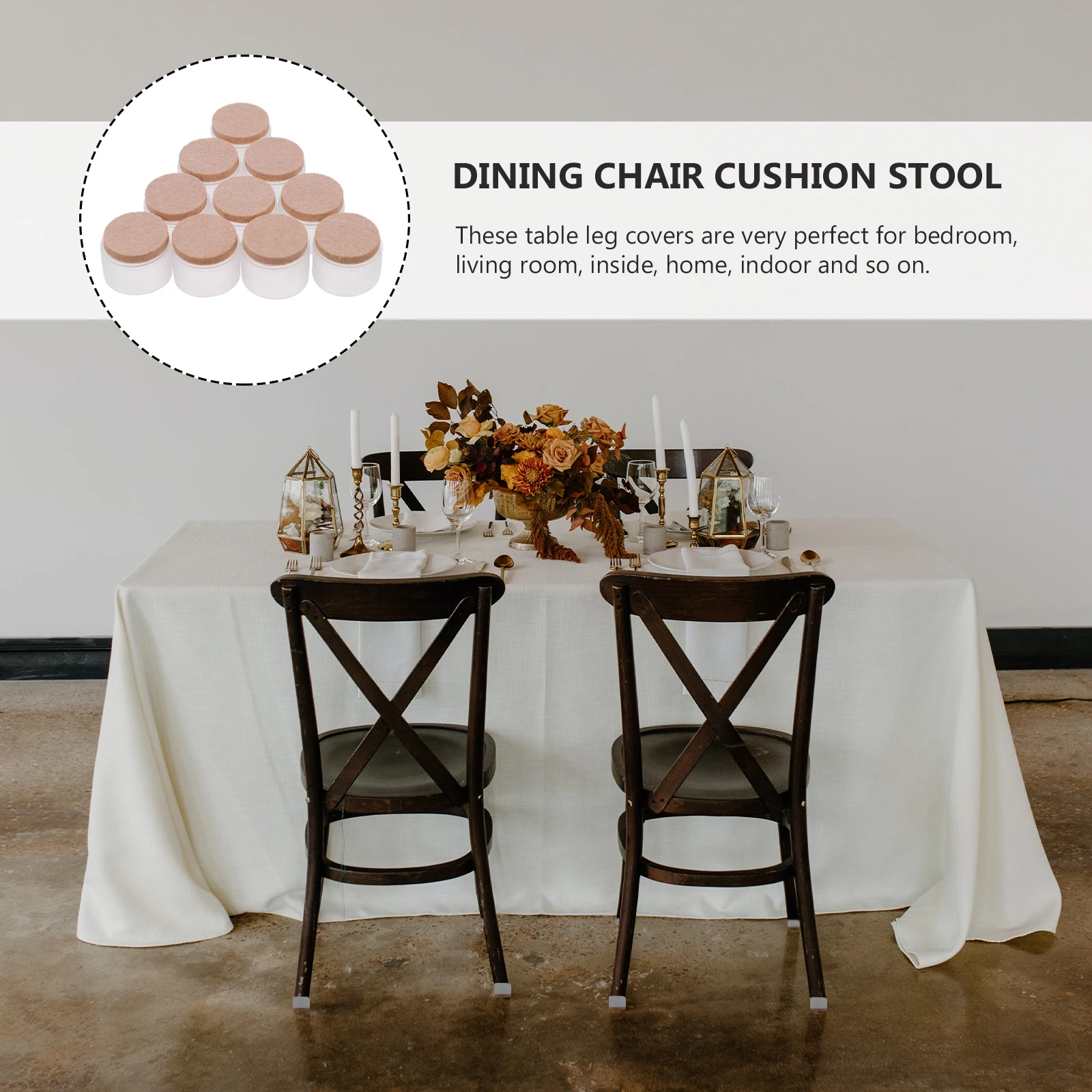 

10pcs Furniture Footpad Chair Leg Caps Table Feet Covers Anti Skid Floor Protector Transparent Plastic Desk Leg Home Bedroom