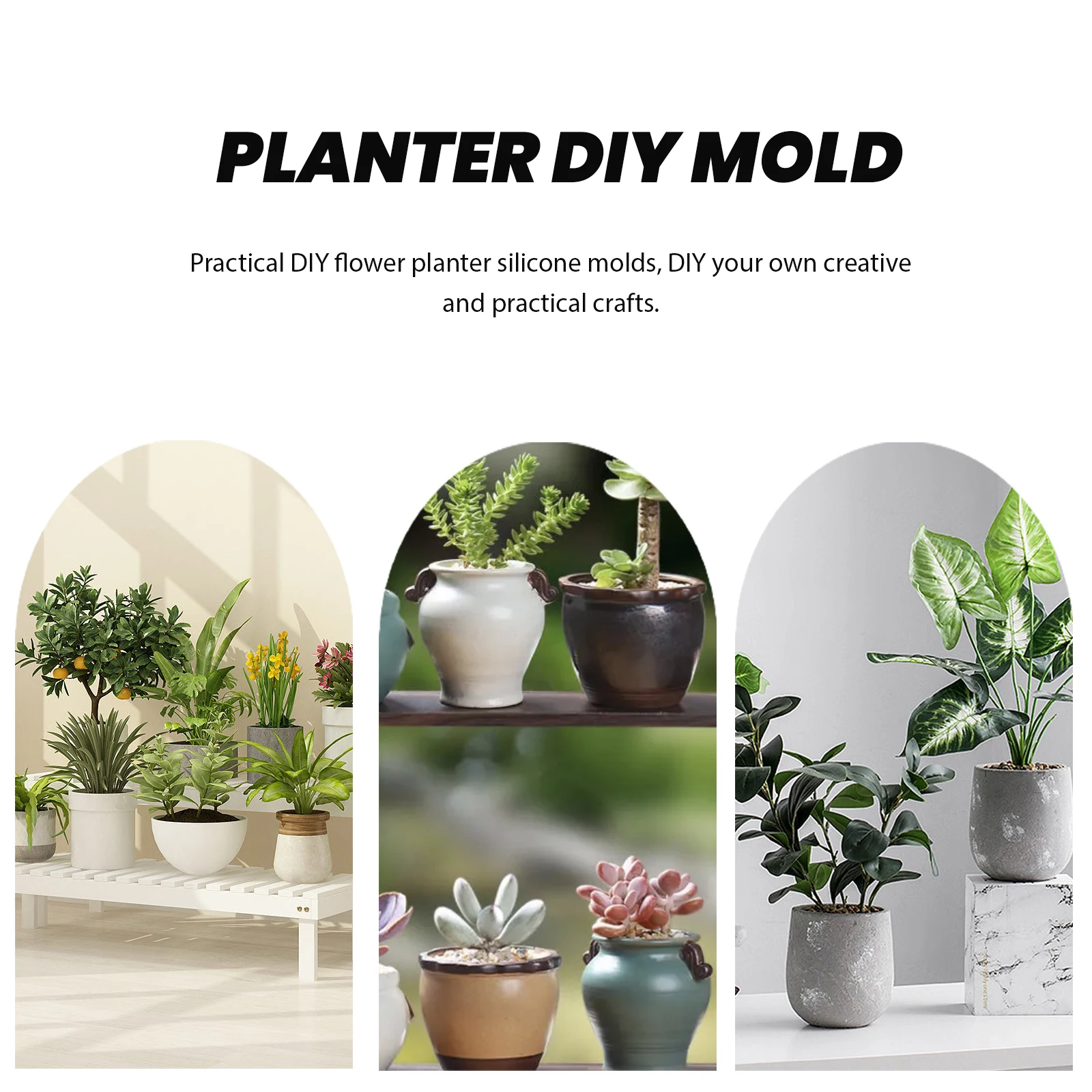 

1 set 1 Set Round Diy Silicone Mold Pot Potted Plant Pot Mold Molds Bonsai Vase Diy Epoxy Tool Desktop Decor Crafts Gift