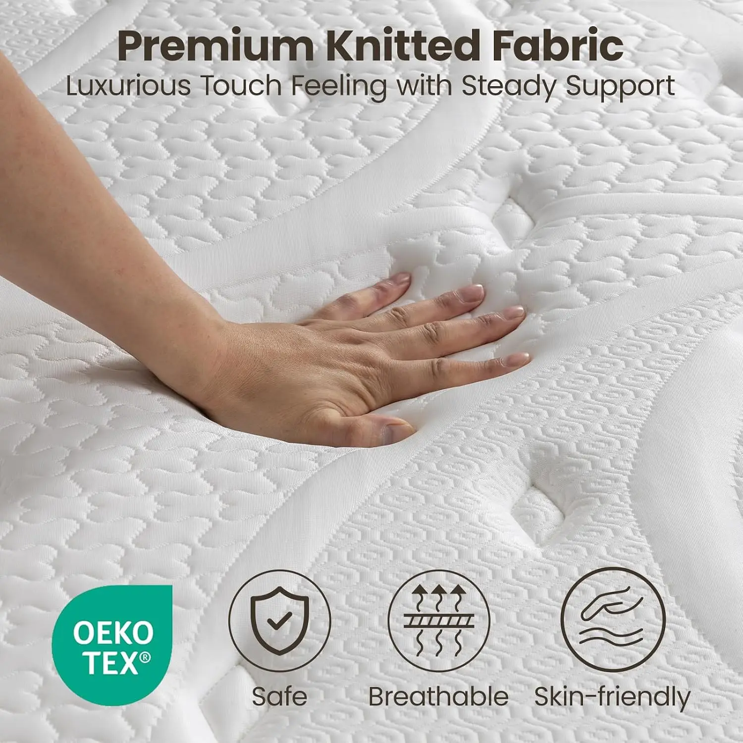 Firm Queen Mattress 12 Inches, Deep Sleep Hybrid Cooling Mattress for Pain Relieving, Bed in a Box for Back & Side Sleepers