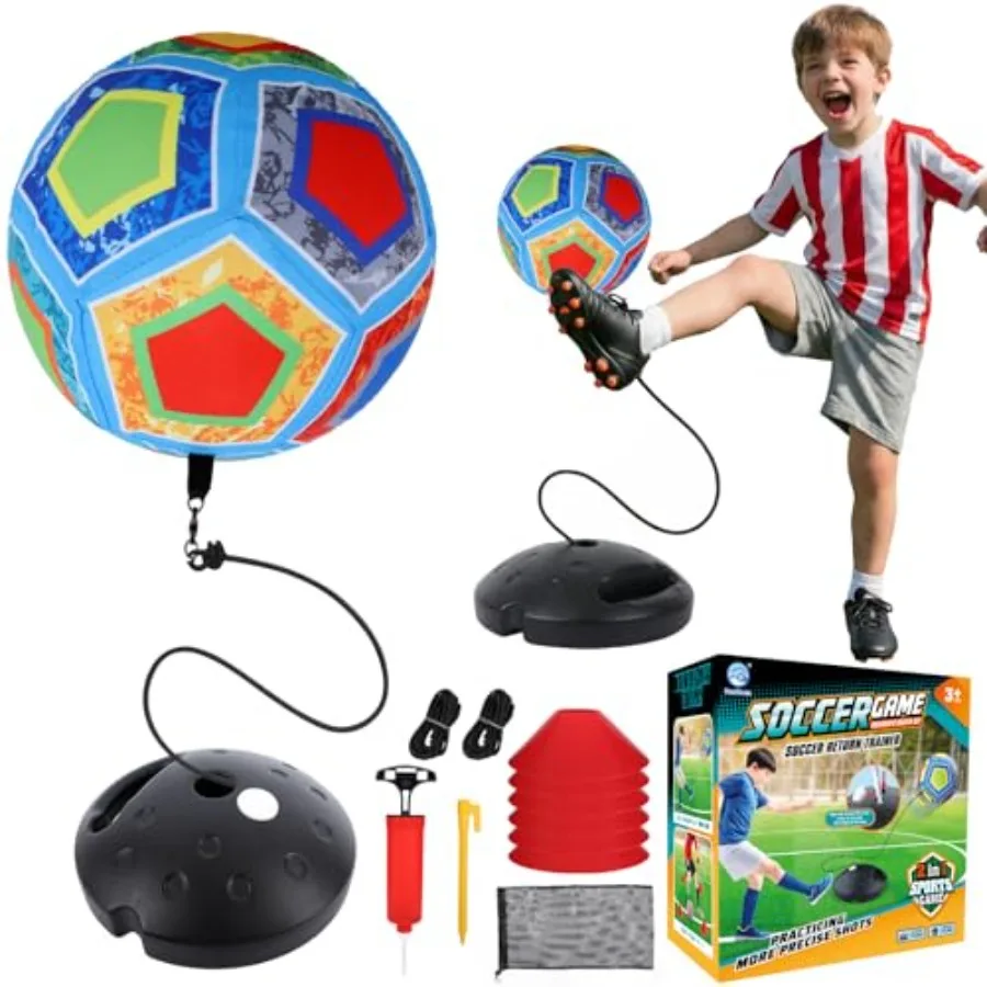 Interactive Soccer Toy for 3-12 Years Old - Rebound Football Game with Durable Material in Blue and Red - 2-in-1 Indoor Outdoor