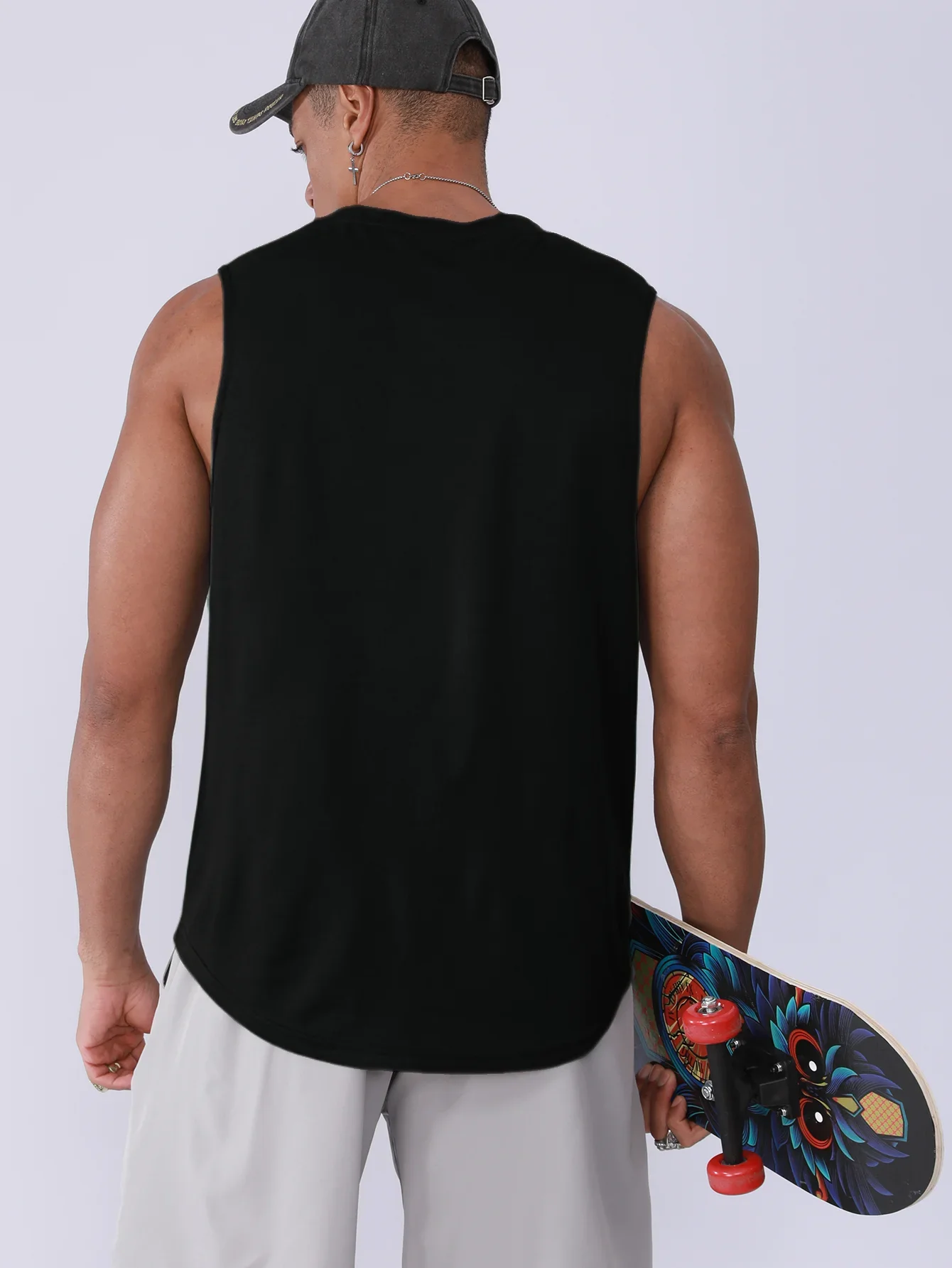 سترة صيفية للرجال بمقاسات كبيرة - بلوزة عصرية بدون أكمام بأكمام قصيرة للذكور الكبار والطويل، ملابس خارجية كاجوال خفيفة الوزن وجيدة التهوية