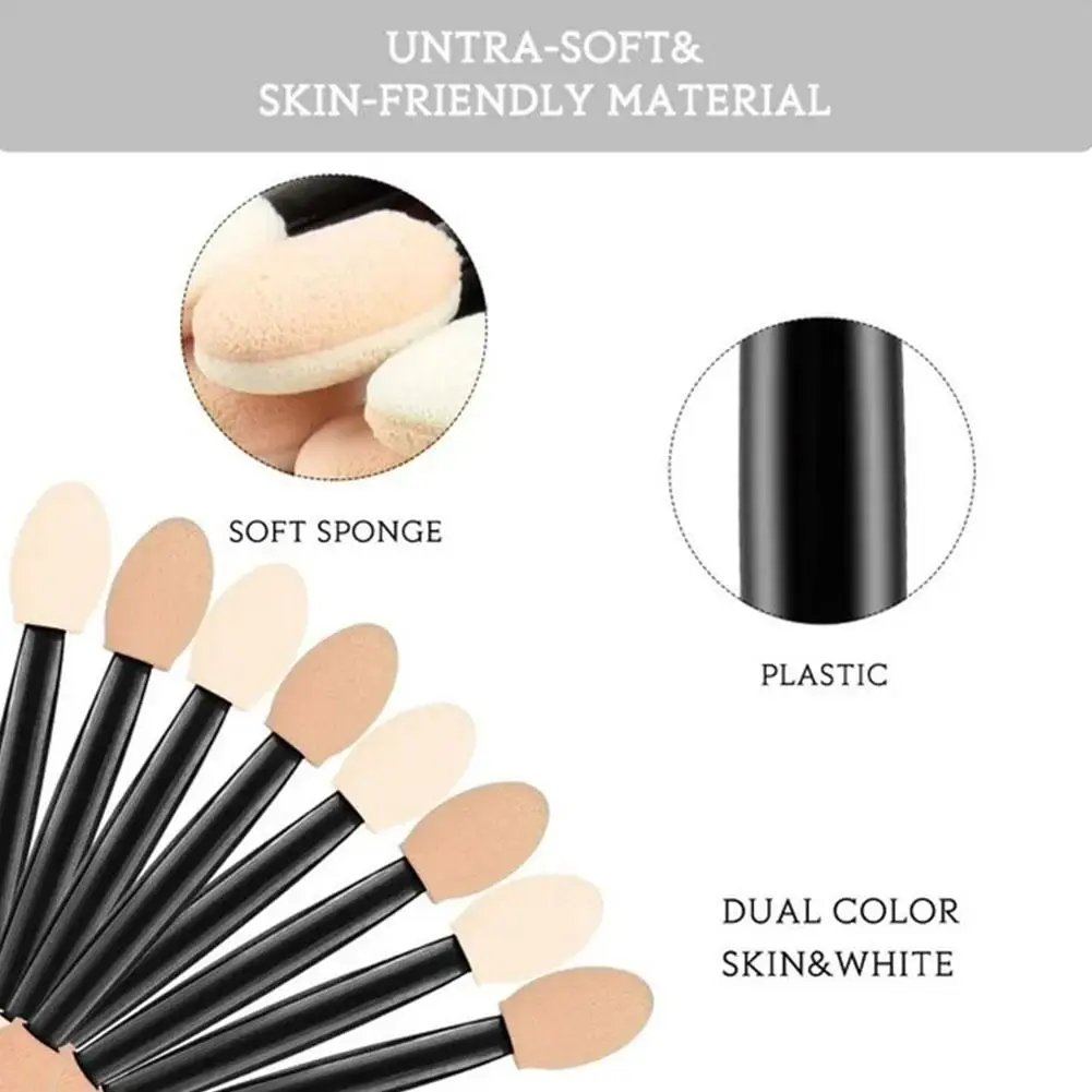 10 stücke Einweg Lidschatten Pinsel Schönheit Make-Up-Tool Wiederverwendbare Dual Seitige Schwamm Stick Tragbare Applikator Zubehör