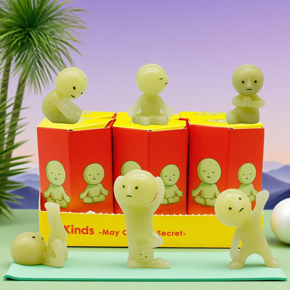 

2025 Blind Box Yoga Fitness Series Mini Figure Cute Noctilucent Decoration Doll Bedroom toilet Series Model Corner Toy