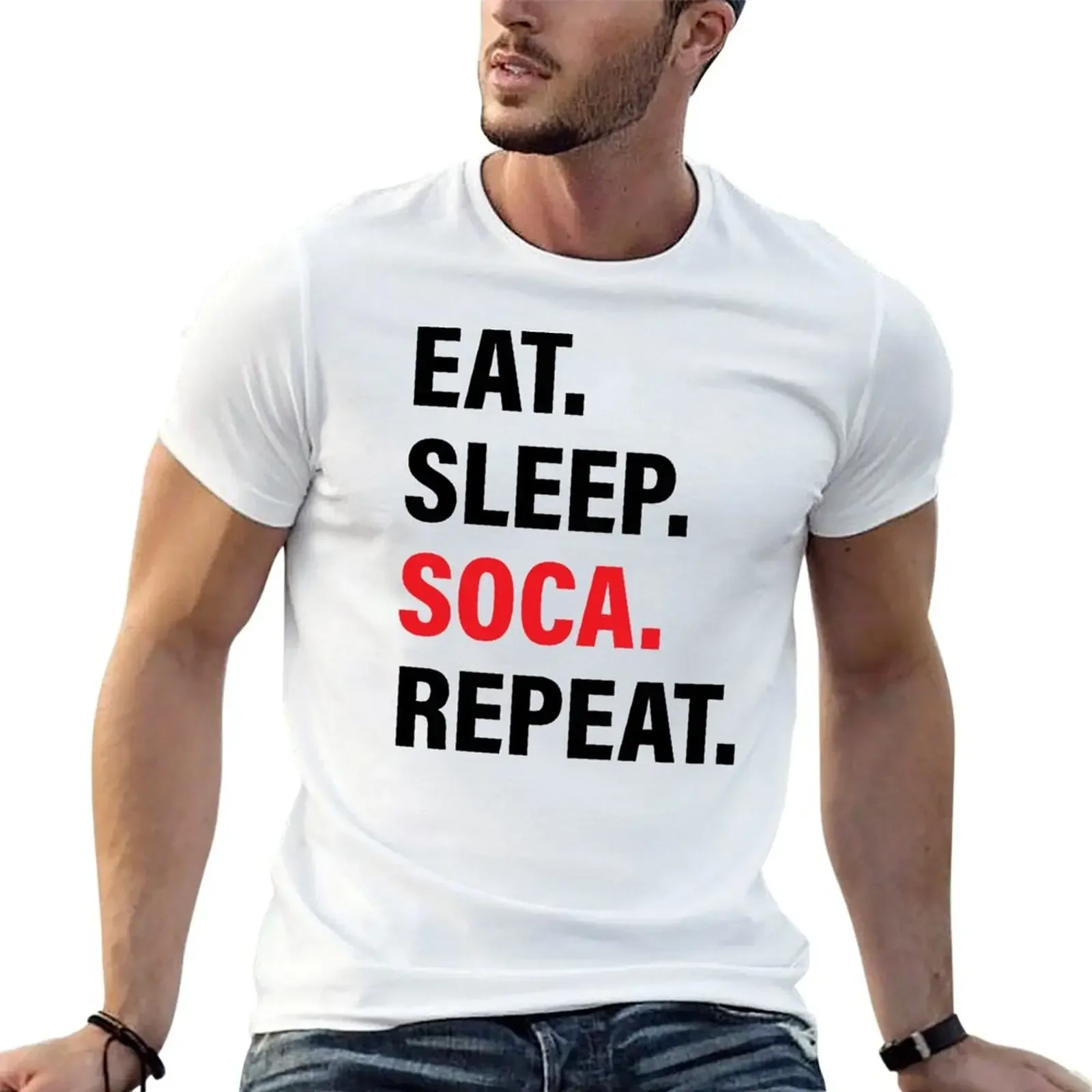 

Eat Sleep Soca Repeat T-Shirt basketball graphic tees summer tops custom t shirt new edition mens vintage t shirts