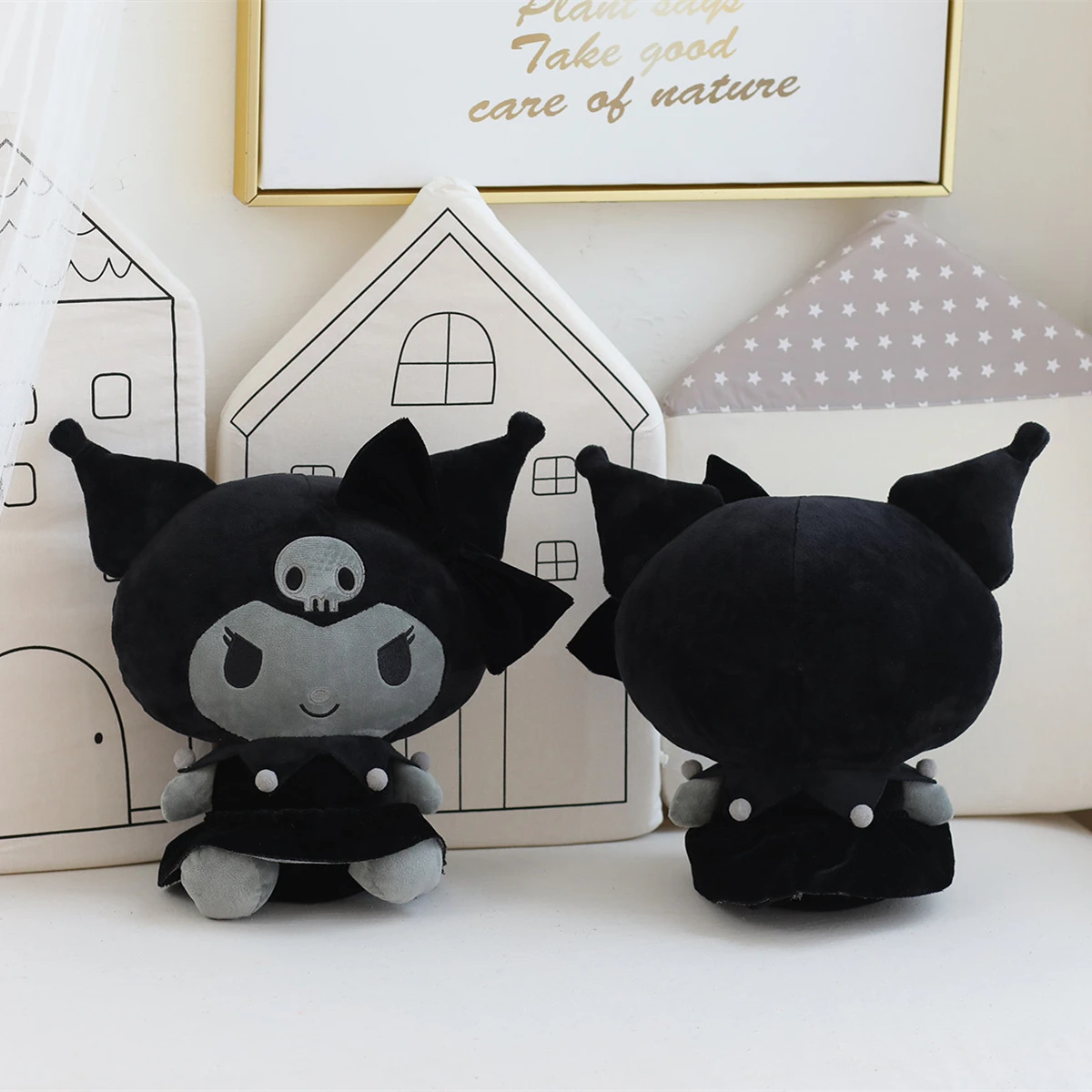 Cute Kuromi Doll Kawaii Stuffed Japanese Style Anime Plush Toy Cute Black Kuromi Plushies Home Decor Christmas Gift