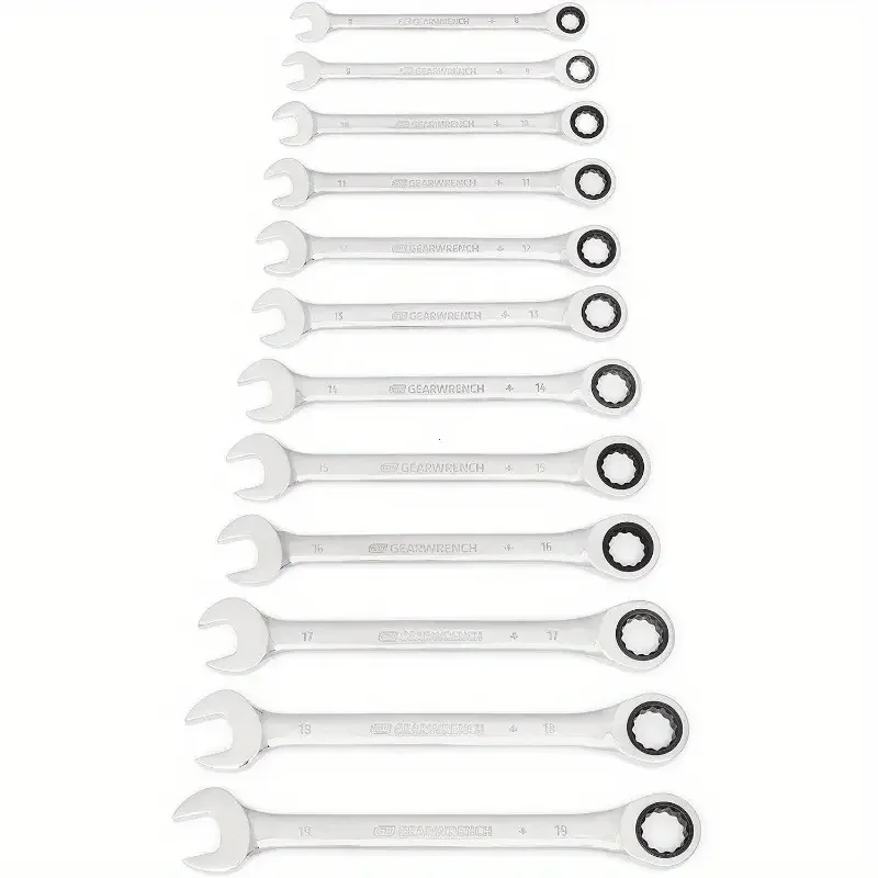 16pcs Scratch Head Ratchet Wrench Set, Combination End Wrench Kit, Chrome Vanadium Steel Hand Tool Socket Key Ratchet Wrench Set