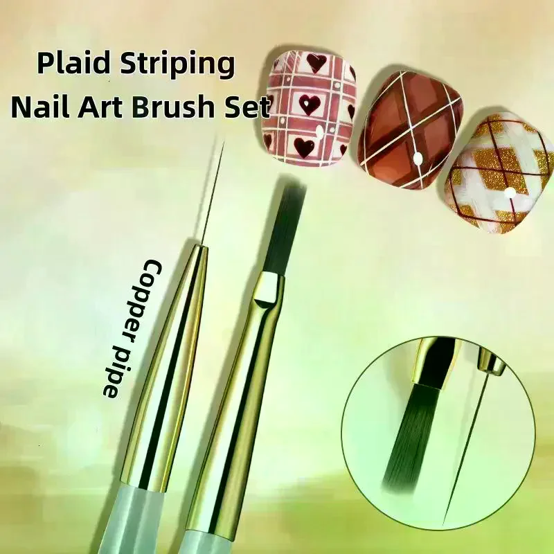 1/5/6Pcs Nail Art Brush Checker Nail Drawing Painting Line Brush Nail Art Tool Acrylic Painting Brushes DIY Design Manicure Tool
