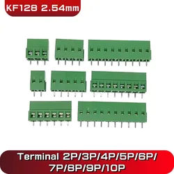 2.54MM PCB Universal Screw Terminal Blocks Connector 2/3/4/5/6/7/8/9/10-12 Pin/Poles KF128 Straight Pin Copper