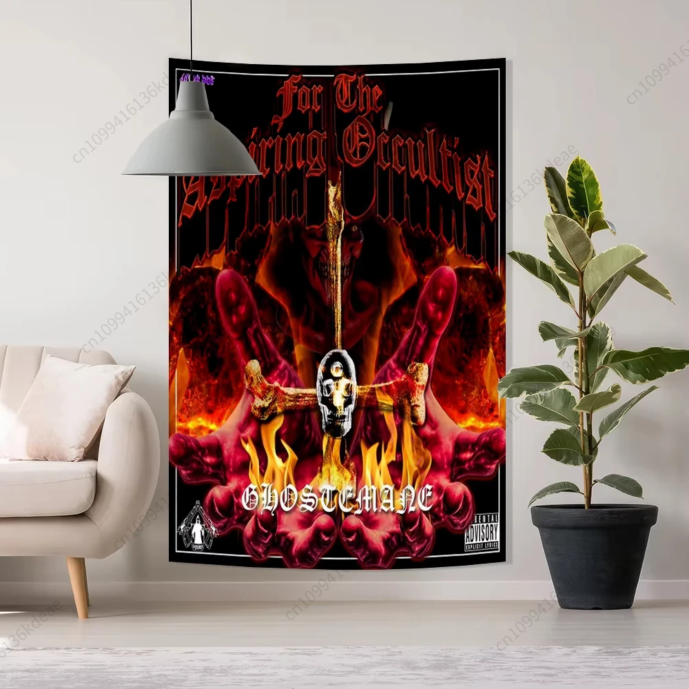 

Hip Hop Metal Rock Gothic Tapestry Music Poster Wall Tapestries Ghostemanes Album Decoration Aesthetic Room Decor Backdrop Cloth