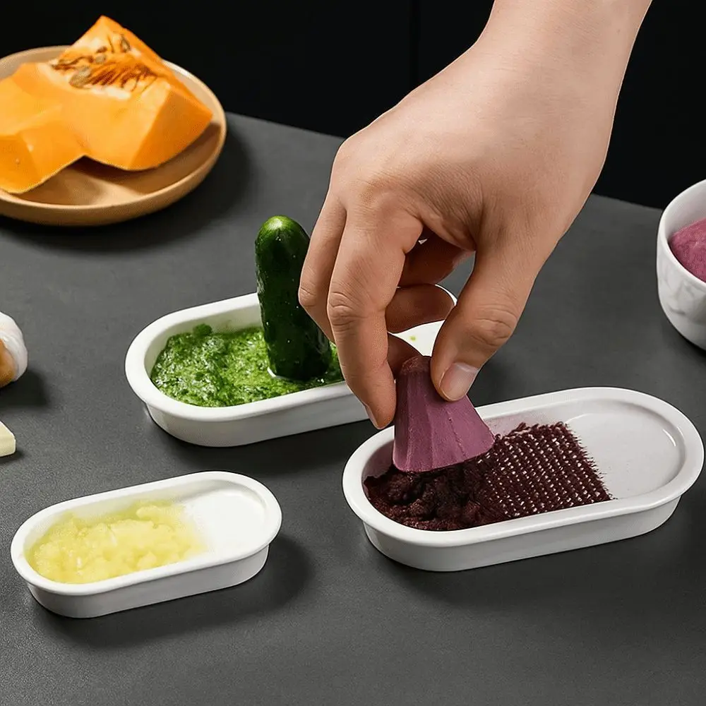 Manual Ginger Grater Wear Resistant Ceramics Garlic Grinder Labor Saving Ramp Vegetable Grinding Tool Seasoning Grinding