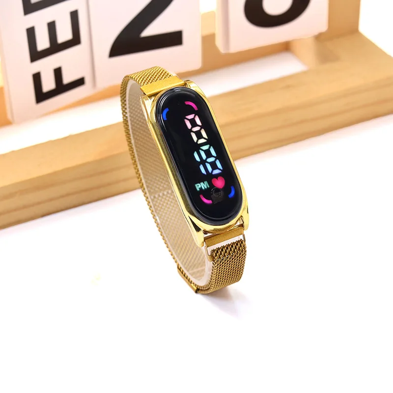 2026 Neue LED-Kinderuhren für Mädchen und Frauen mit Magnetarmband, Touchscreen, Feminine Digitaluhr, Geschenk – Detail 8