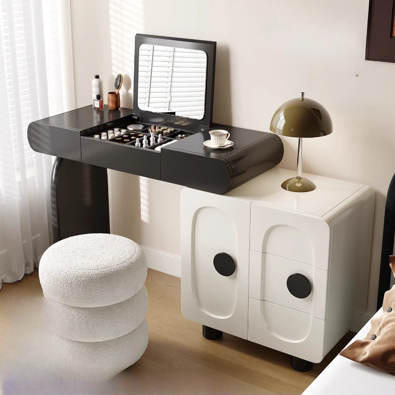 

Mirror Natural Dressing Table Minimalist Wood Modern Jewelry Drawers Table Design Living Room Schminktisch Home Furnitures