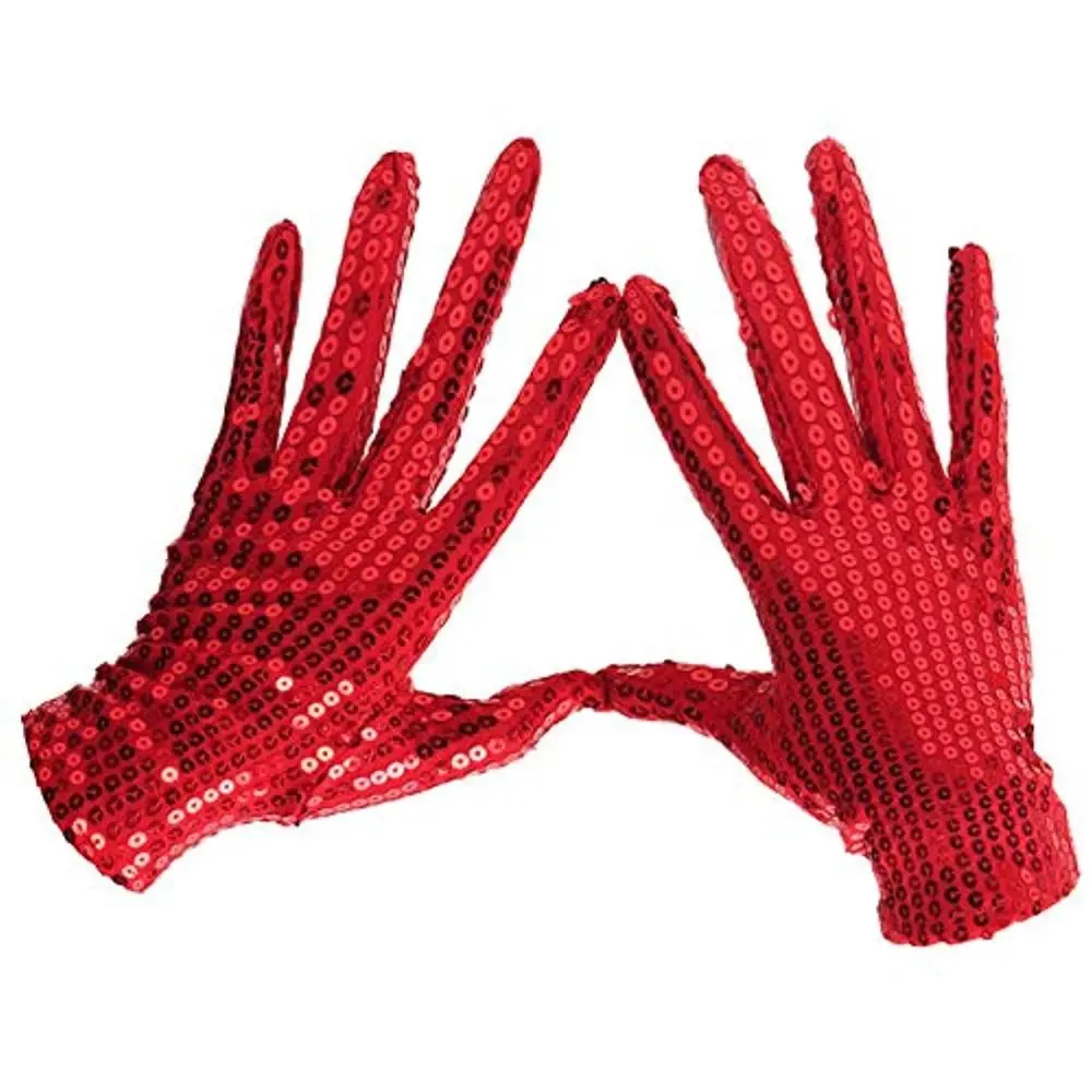 Punk Gothic Disco Costume Dancing Gloves Performance Mittens Club Handwear Shining Sequins Gloves