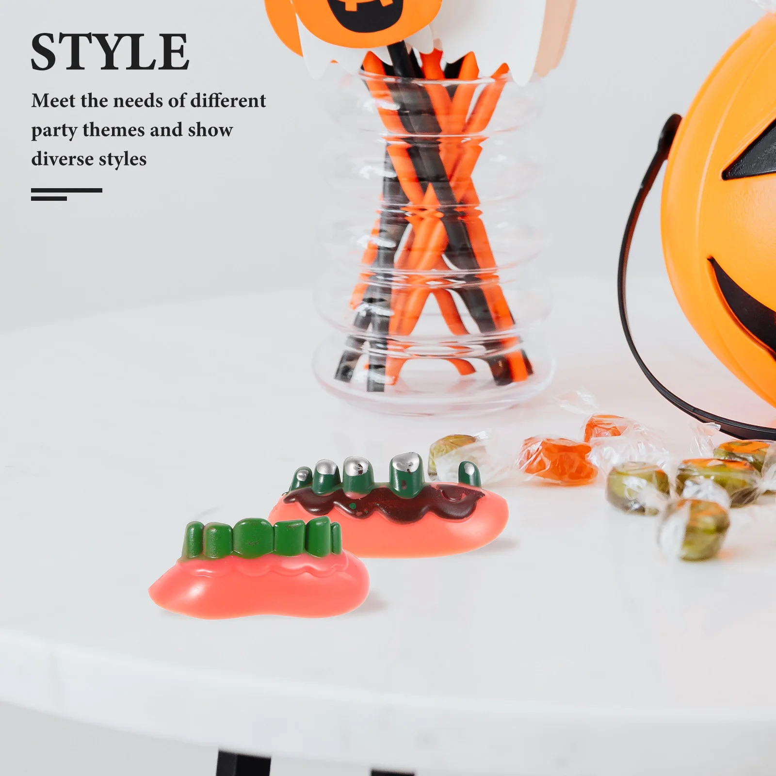 

1Set Halloween Fake Teeth Festival Costume Prop Reusable False Teeth for Party Cosplay Events Fake Braces for Halloween