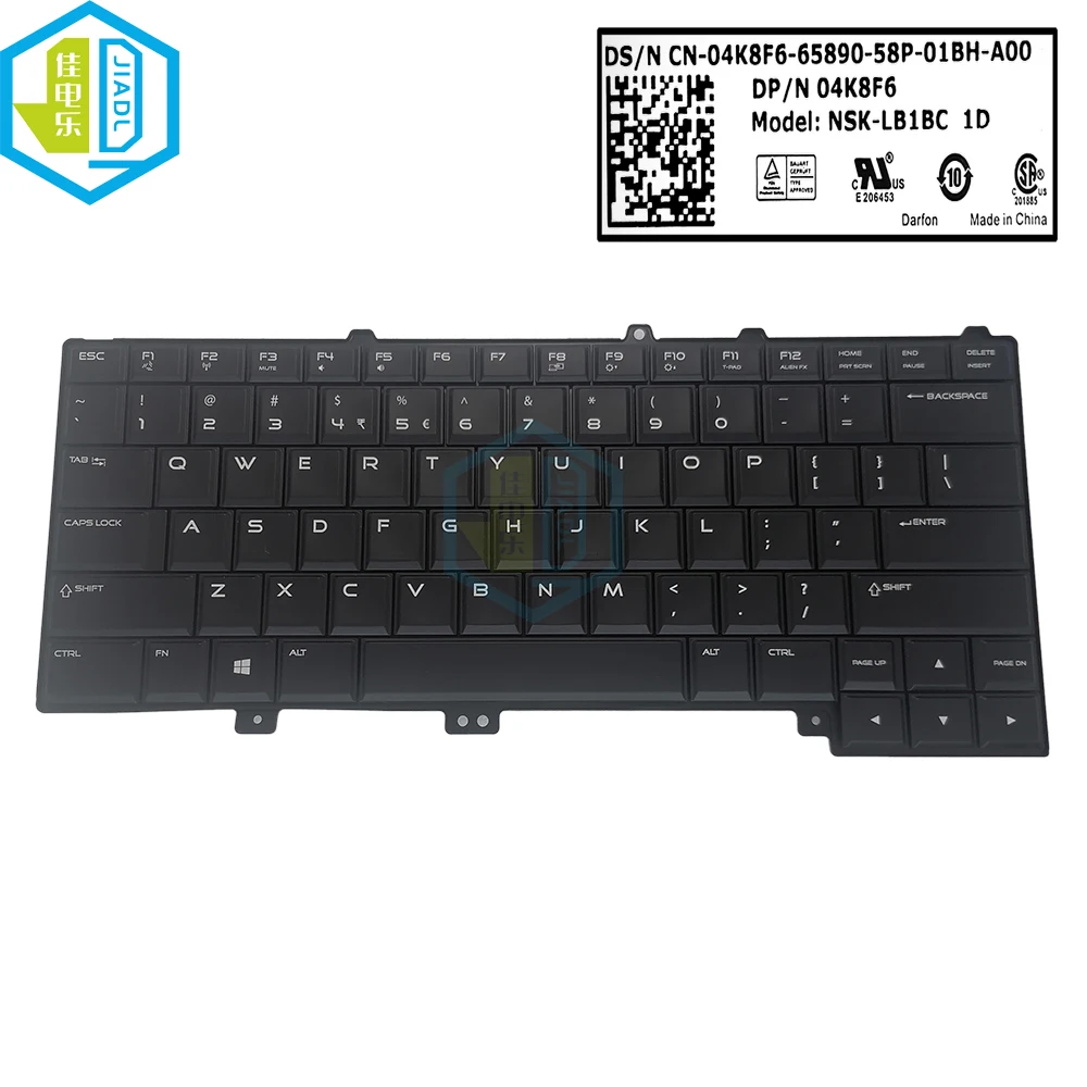 Imagem -06 - Teclado Retroiluminado para Laptop Inglês Nós para Dell Alienware 15 13 r1 r2 04k8f6 4k8f6 Nsk-lb1bc