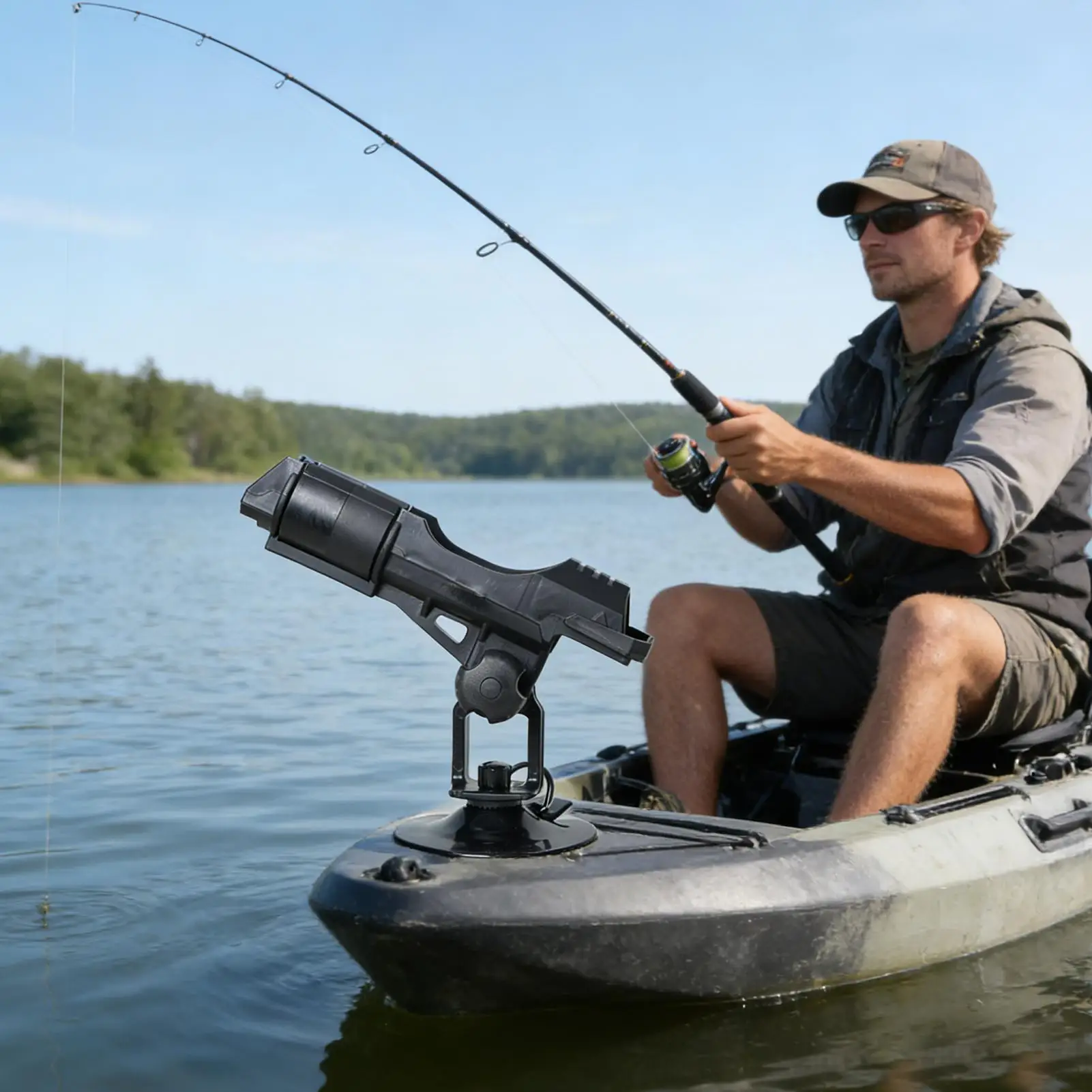 

Kayak Fishing Rod Holder 360 Degree Adjustable Trolling Tool Bracket Boat Fishing Rod Holder for Inflatable Ship Canoe Beach