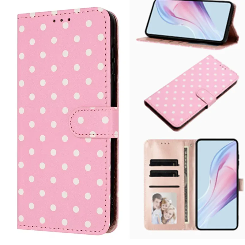 Leder Flip Wallet Kartenetui Hülle für iPhone Air 17 16 E 15 14 13 11 Pro Max Plus 12 Mini 17E 16E mit Wellenpunkt-Muster Handyhülle