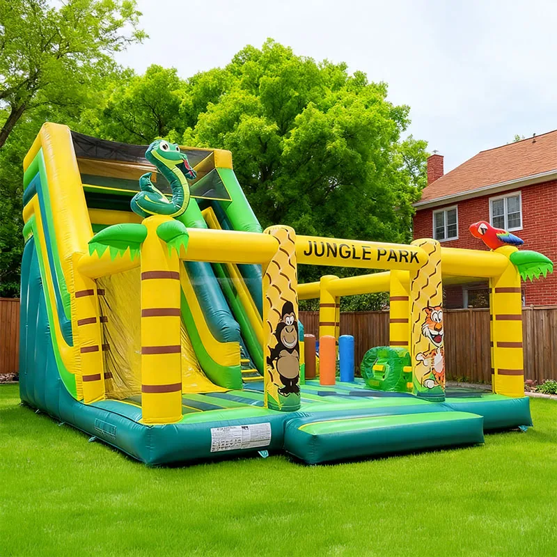 Parque infantil inflable de jungla, castillo inflable para saltar al aire libre, bóveda para fiesta de cumpleaños, parque inflable, parque infantil