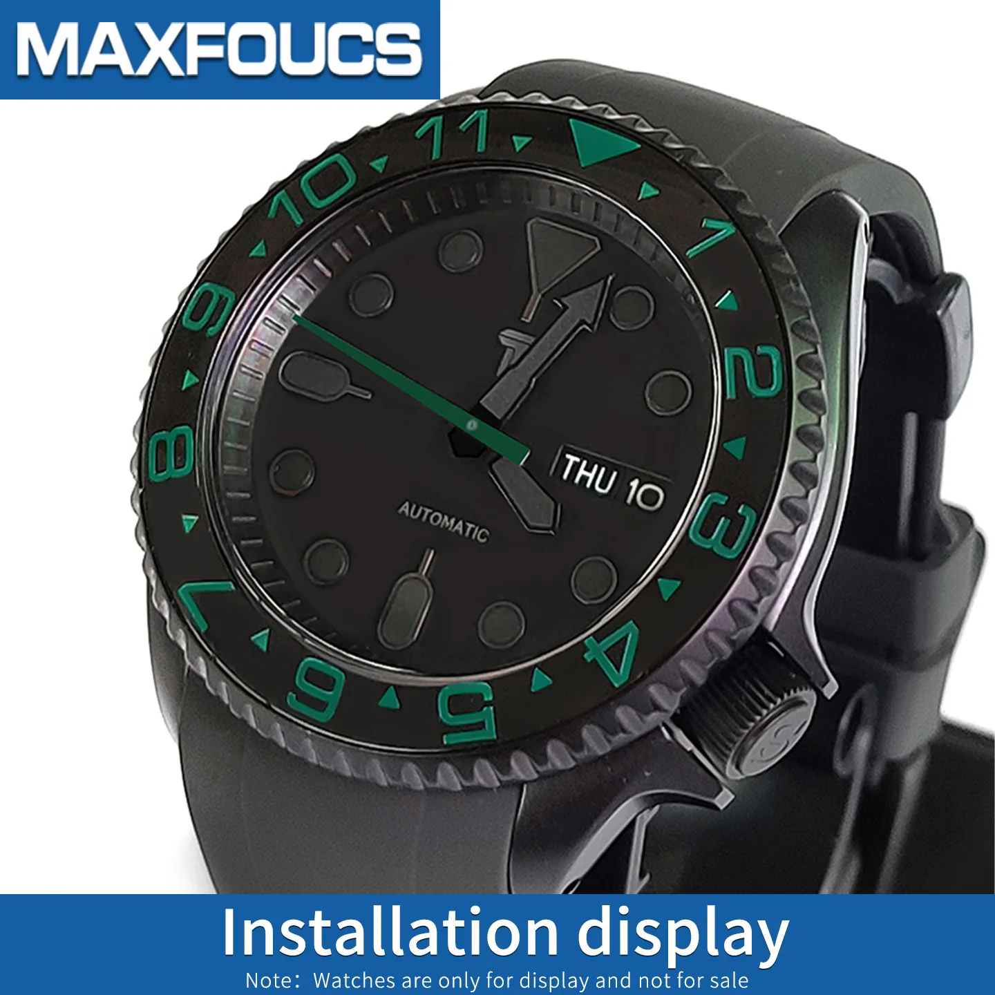 Schräge Keramik-Lünetteneinlage 38x30,6mm MOD SKX007 SKX Divers Passend für 31,5x30,5mm Kristallglas Schwarzes Uhrenzubehör – Detail 6