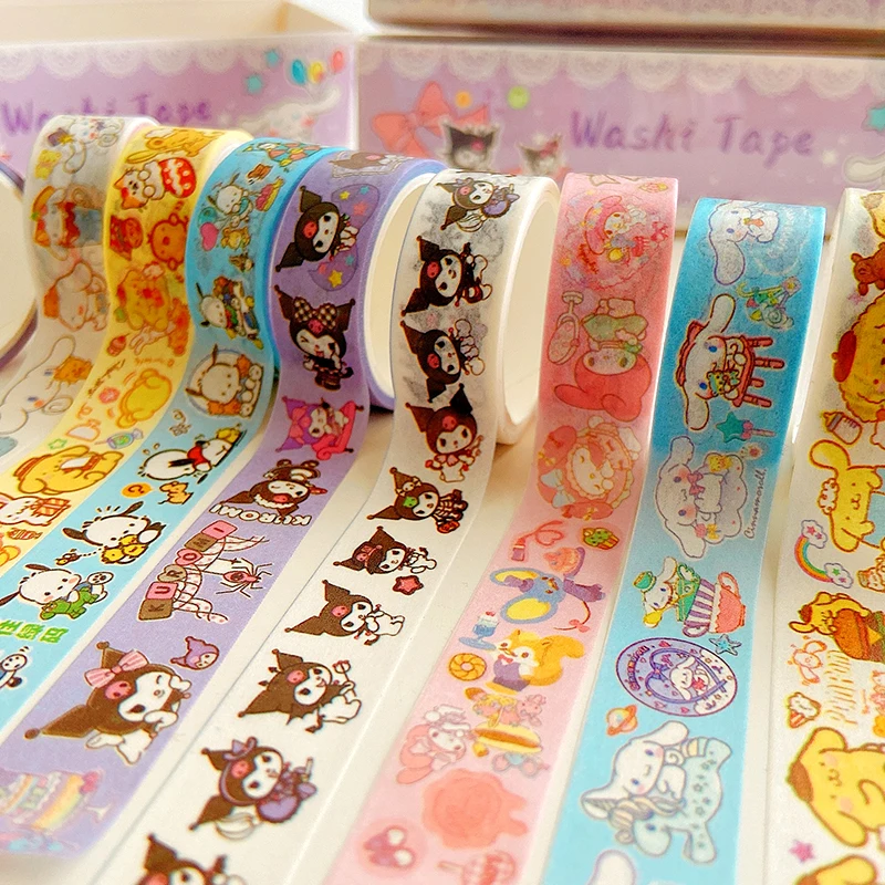 10Roll/set Cute Cartoon Character Decoration Adhesive Masking Washi Tape Kids Scrapbooking Journal Collage Material Sticker Gift