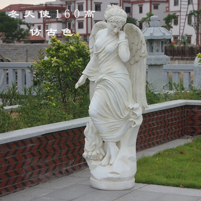 NONE Europäische Musikfigur Skulptur Engel vier Jahreszeiten Dame Innenhof Garten Bar Dekoration 6