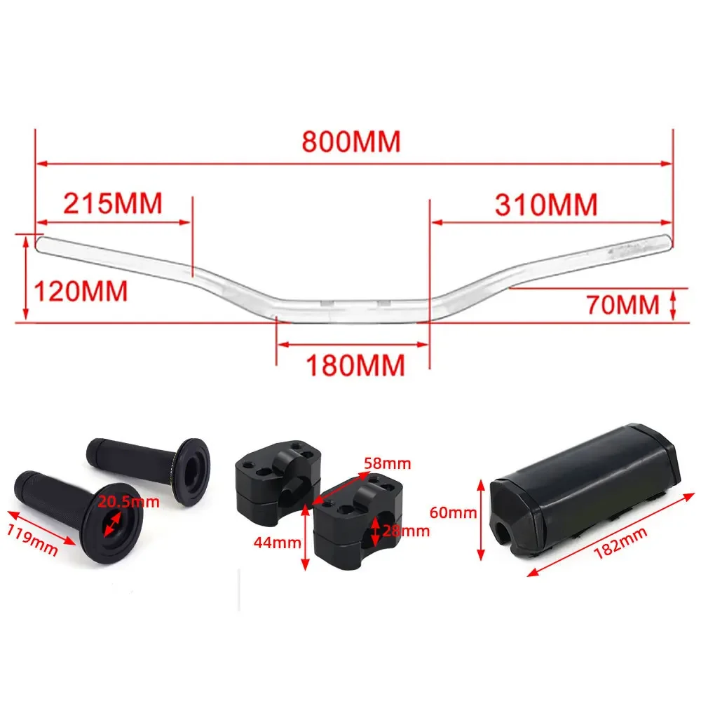 المقود اليد 11/8 "28 مللي متر الدهون مقود CNC ل KTM ياماها هوندا سوزوكي كاواساكي كايو CRF EXC دراجة نارية الترابية Bike2028 #2
