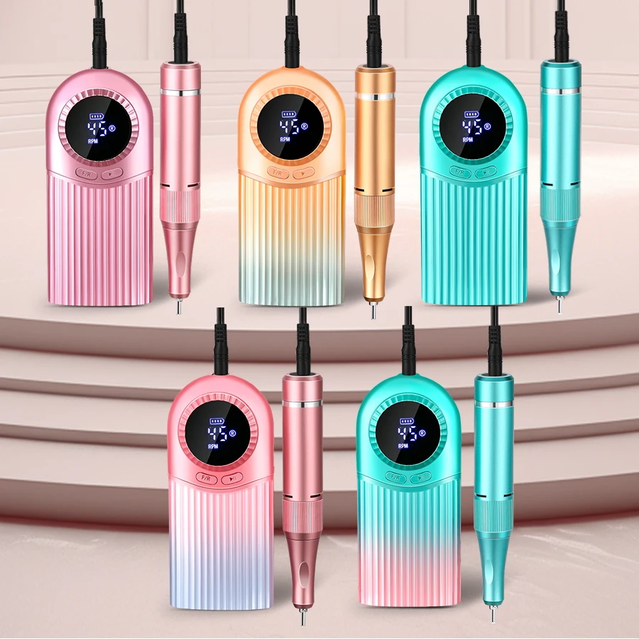 45000RPM High Speed Rechargeable Electric Nail Drill Machine Set, Nail File Drill Machine, Nail File Set For Home And Salon,