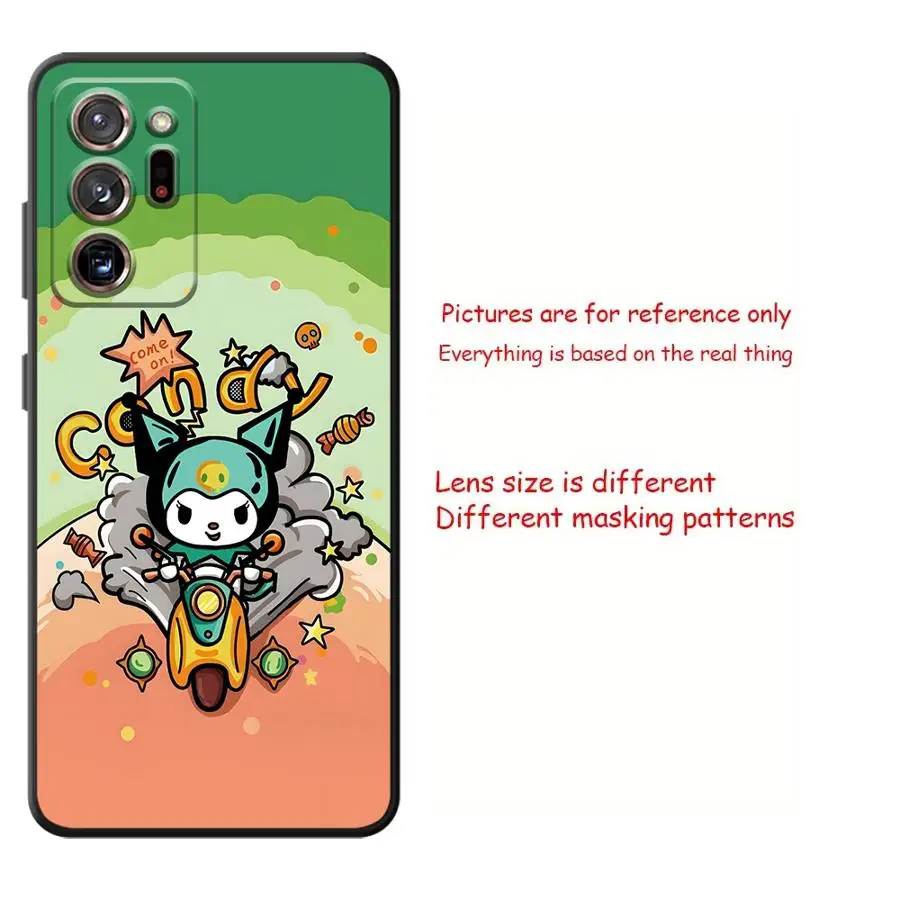 サンリオ キュート クロミ アート ブラック ソフトフォンカバーケース サムスン ギャラクシー ノート S10 10 Plus S9 8 20 Ultra 9 S8用