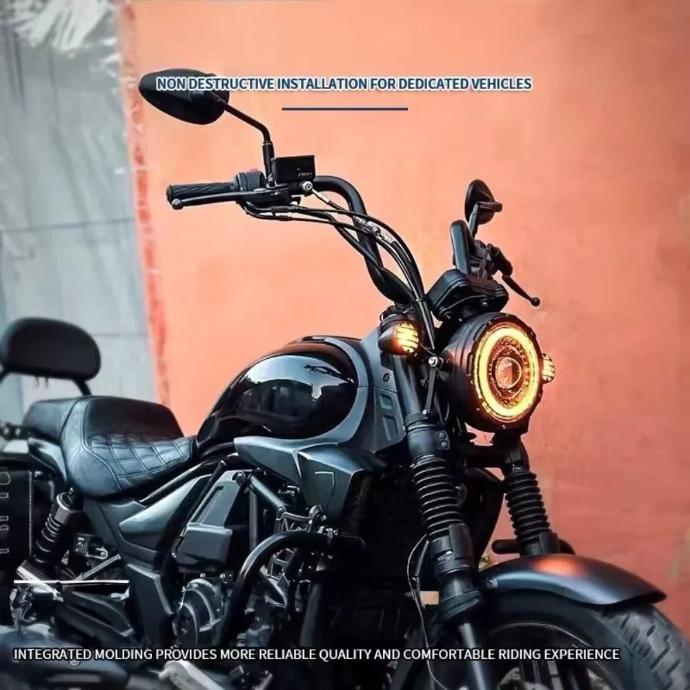 FOR HAOJUE TR300/PLUS Youth Version Retro Ape Hanger Modified Handlebar - Raised And Backward Offset  Enhanced Riding Experience