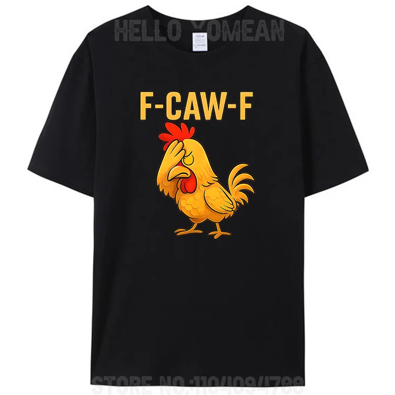 هالوين الفكاهة الديك في حالة سكر الدجاج الديك شرب البيرة ميمي F-Caw-F الرجال 100% القطن تي شيرت Fcawf تيز