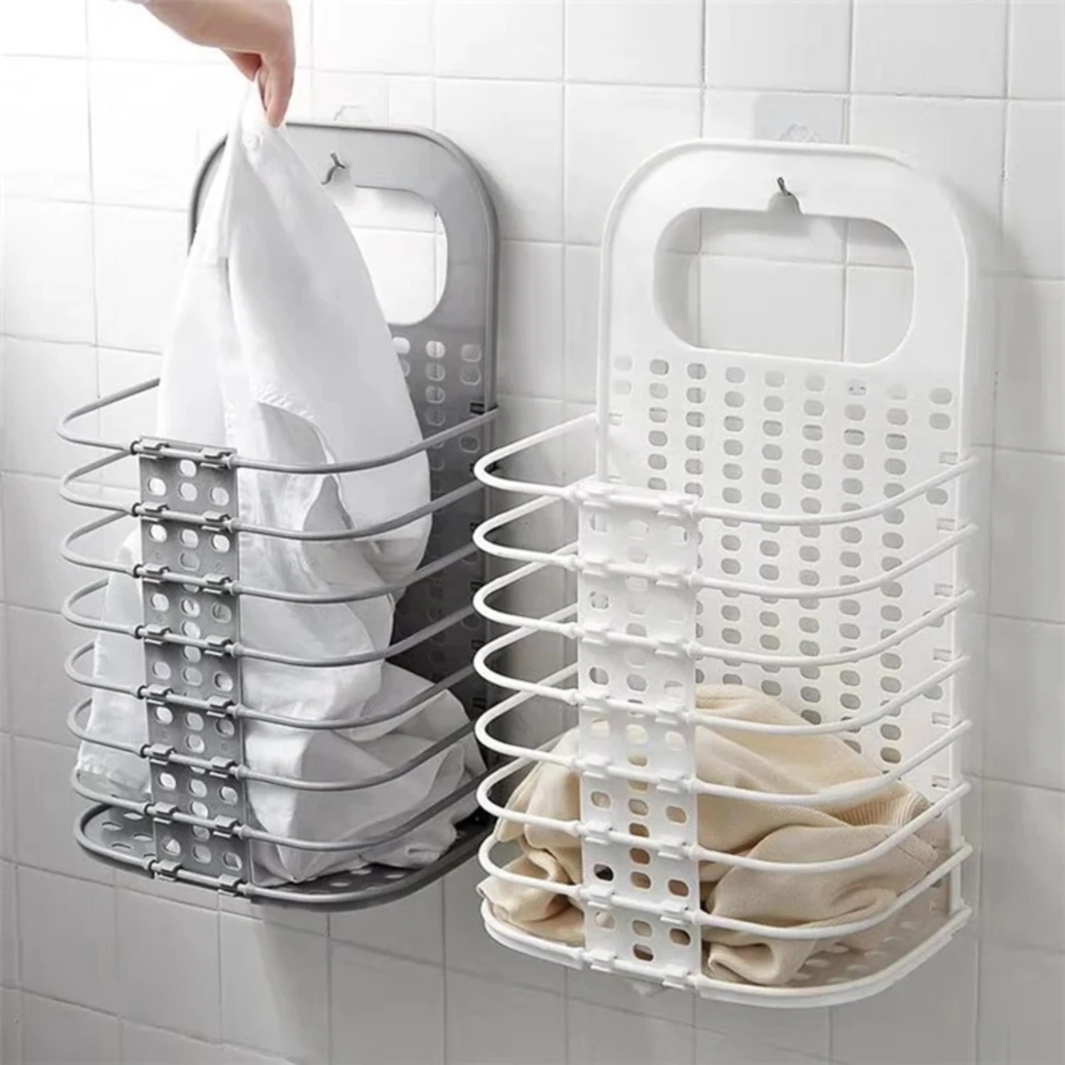 

Folding Laundry Organizer Basket Collapsible Dirty Clothes Storage Baskets Bathroom Storage Shelf Home Space Saving Storage Bask