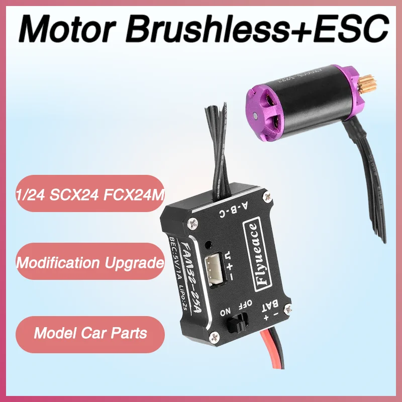 

RC Crawler Model Car Brushless Motor ESC for 1/24 SCX24 FMS FCX24M Series Remote Control Car Modification and Upgrade Motor