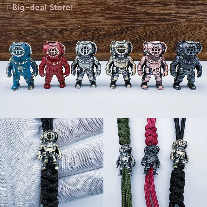 【M】Diver Figurine Brass Knife Beads EDC DIY  Woven Bracelets Lanyard Pendants Accessories Outdoor Tool Hangings Charms Gift