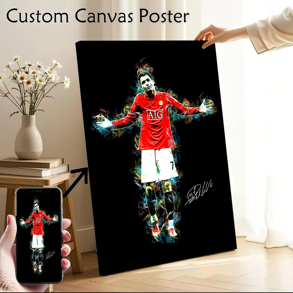 Ronaldo CR7 Poster Customizable Printed Canvas Painting for Pictures Wall Art Room Decoration Gaming Decorative Picture Canvases