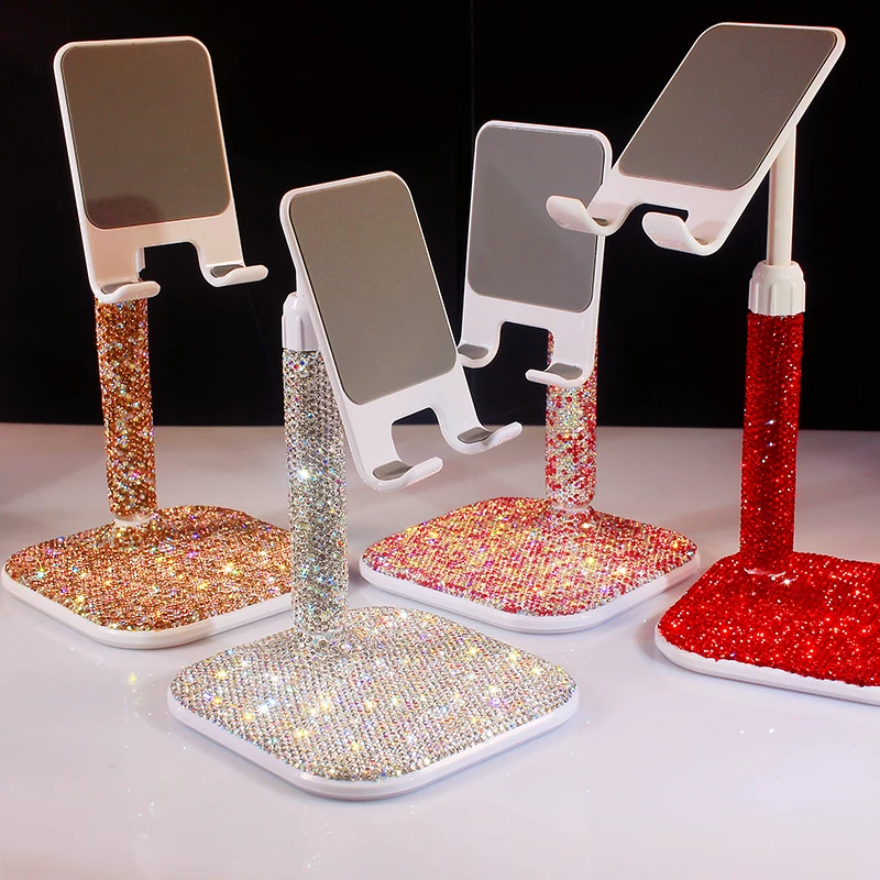 Rhinestones Phone Bracket Desktop Chasing Drama Live ipad Tablet Universal Support Adjustable Up And Down GPS Navigation Holder 